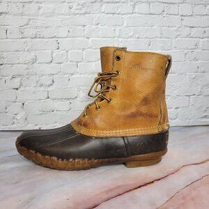 Vintage LL Bean Maine Hunting Shoe Brown Womens 7 Narrow 8" Leather Duck Boots